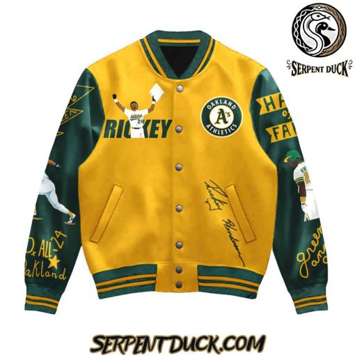 Oakland Athletics MLB Rickey Henderson 24 Baseball Jacket