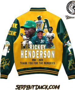 Oakland Athletics MLB Rickey Henderson 24 Baseball Jacket