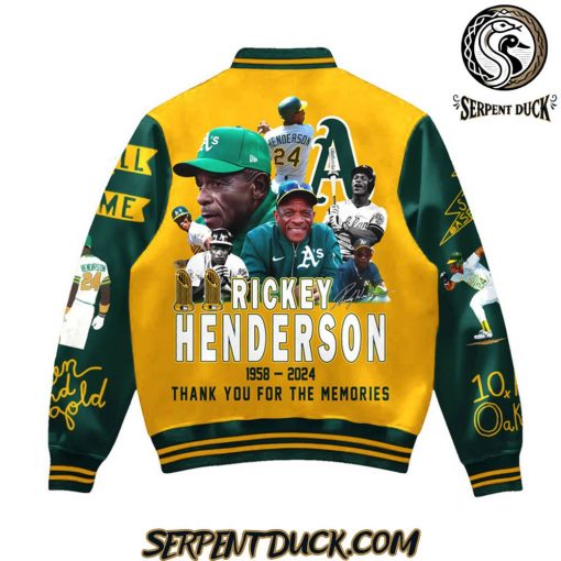 Oakland Athletics MLB Rickey Henderson 24 Baseball Jacket