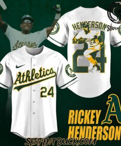 Oakland Athletics MLB Rickey Henderson 24 Baseball Jersey