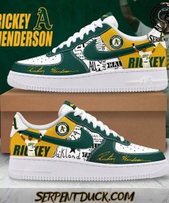 Oakland Athletics MLB Rickey Henderson 24 Sign Air Force 1 Shoes