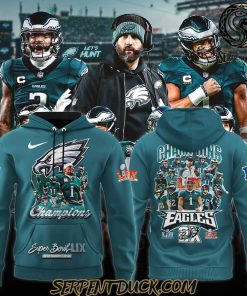 Philadelphia Eagles 2X Champions Super Bowl Green Hoodie