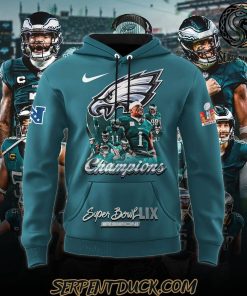 Philadelphia Eagles 2X Champions Super Bowl Green Hoodie