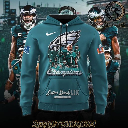 Philadelphia Eagles 2X Champions Super Bowl Green Hoodie