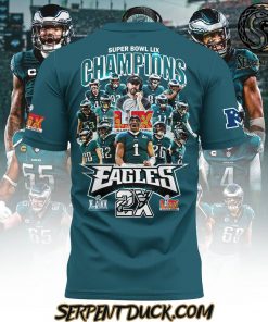 Philadelphia Eagles 2X Champions Super Bowl Green Shirt