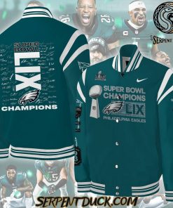 Philadelphia Eagles Champions Super Bowl LIX 2025 Signature All Team Baseball Jacket