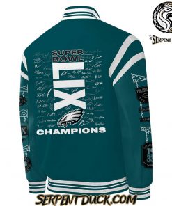 Philadelphia Eagles Champions Super Bowl LIX 2025 Signature All Team Baseball Jacket 3