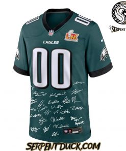 Philadelphia Eagles Champions Super Bowl LIX 2025 Signature All Team Custom Football Jersey