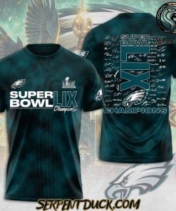 Philadelphia Eagles Champions Super Bowl LIX 2025 Signature All Team Shirt