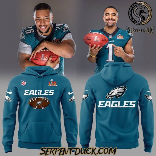 Philadelphia Eagles Midnight Green Super Bowl LIX Game Player Hoodie