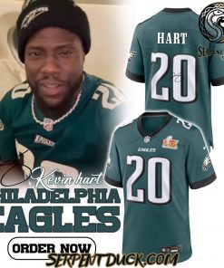 Philadelphia Eagles Midnight Green Super Bowl LIX Kevin Hart Signature Football Jersey