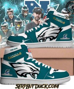 Philadelphia Eagles NFC 2024 Champions Custom Air Jordan 1 Sneaker