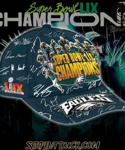 Philadelphia Eagles Super Bowl LIX Champions 2025 Signature All Team Black Shirt 3