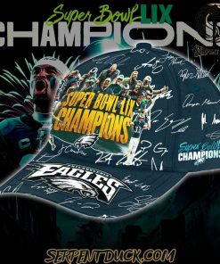 Philadelphia Eagles Super Bowl LIX Champions 2025 Signature All Team Black Shirt 4