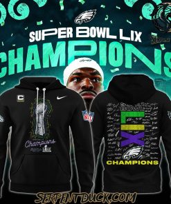 Philadelphia Eagles Super Bowl LIX Champions 2025 Signature All Team Hoodie