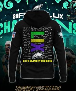 Philadelphia Eagles Super Bowl LIX Champions 2025 Signature All Team Hoodie