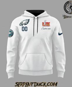 Philadelphia Eagles Super Bowl LIX Champions The Eagles Custom Name White Hoodie