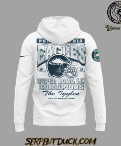 Philadelphia Eagles Super Bowl LIX Champions The Eagles Custom Name White Hoodie 3