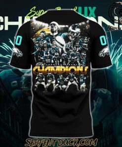 Philadelphia Eagles Super Bowl LIX Eagles Champions Custom Number Black Shirt