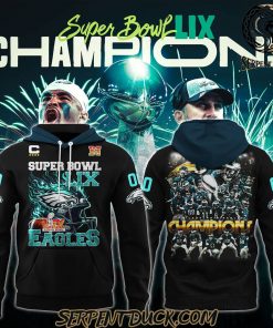 Philadelphia Eagles Super Bowl LIX Eagles Champions Custom Number Black Shirt