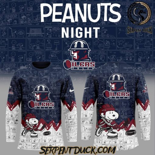 Tulsa Oilers 75th Anniversary of Peanuts Custom Hockey Jersey