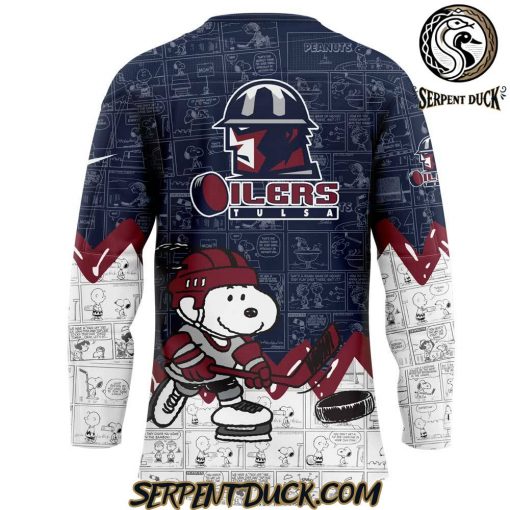 Tulsa Oilers 75th Anniversary of Peanuts Custom Hockey Jersey