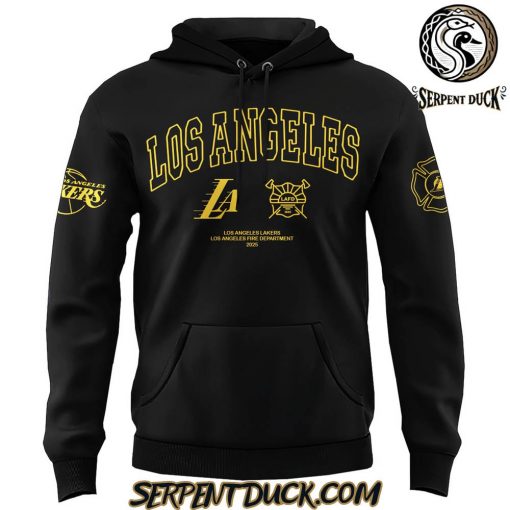 Los Angeles Lakers x Los Angeles Fire Department 2025 Black Hoodie