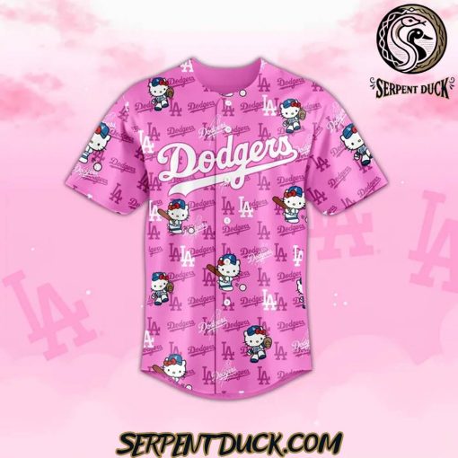 Los Angeles Dodgers Hello Kitty Night Pink Baseball Jersey