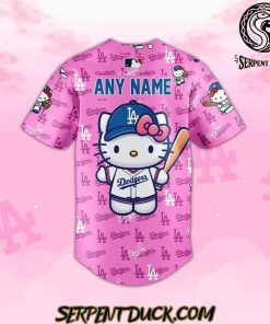 Los Angeles Dodgers Hello Kitty Night Pink Baseball Jersey
