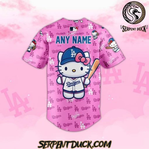Los Angeles Dodgers Hello Kitty Night Pink Baseball Jersey