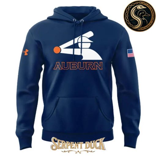 Auburn Tigers MLB Throwback Logo Navy Hoodie
