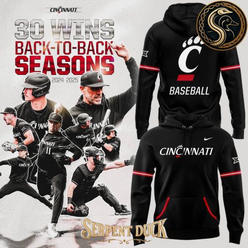 Cincinnati Bearcats Baseball 30 Wins Back To Back Season Hoodie