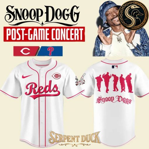 Cincinnati Reds x Snoop Dogg Post-Game Concert White Baseball Jersey