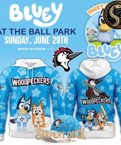 Fayetteville Woodpeckers Bluey At The Ball Park Hoodie