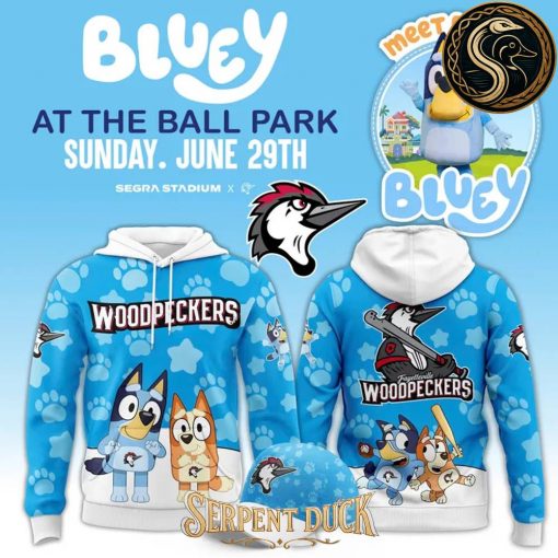 Fayetteville Woodpeckers Bluey At The Ball Park Hoodie