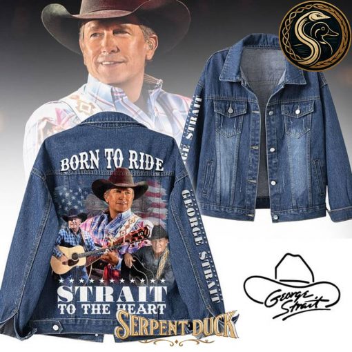 George Strait King of Country Born To Ride Strait To The Heart Denim Jacket