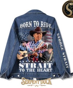George Strait King of Country Born To Ride Strait To The Heart Denim Jacket