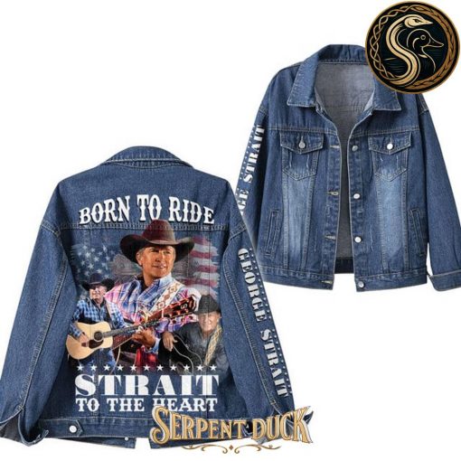 George Strait King of Country Born To Ride Strait To The Heart Denim Jacket