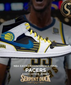 Indiana Pacers NBA Eastern Conference Final Association Jersey Air Jordan 1 Sneaker