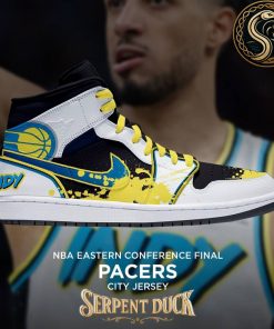 Indiana Pacers NBA Eastern Conference Final City Jersey Air Jordan 1 Sneaker