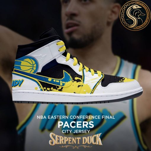 Indiana Pacers NBA Eastern Conference Final City Jersey Air Jordan 1 Sneaker