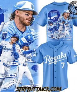 Kansas City Royals Bobby Witt Jr Five Hundred Games In MLB Baseball Jersey