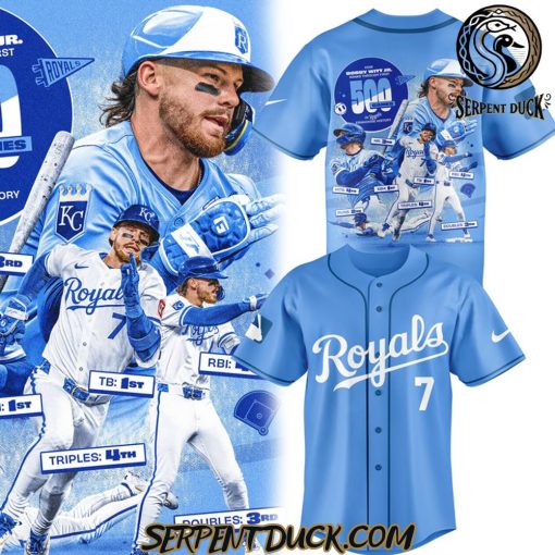 Kansas City Royals Bobby Witt Jr Five Hundred Games In MLB Baseball Jersey