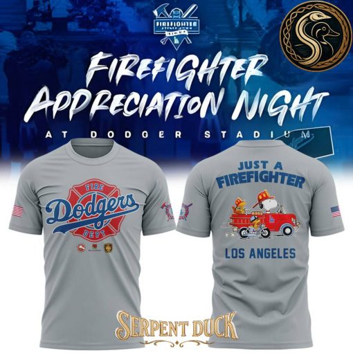 Los Angeles Dodgers x Snoopy Just A Firefighter Tee