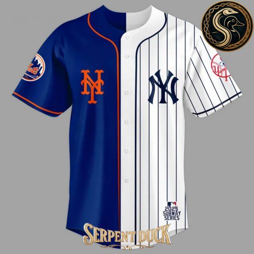 MLB 2025 New York Subway Series Yankees x Mets Baseball Jersey
