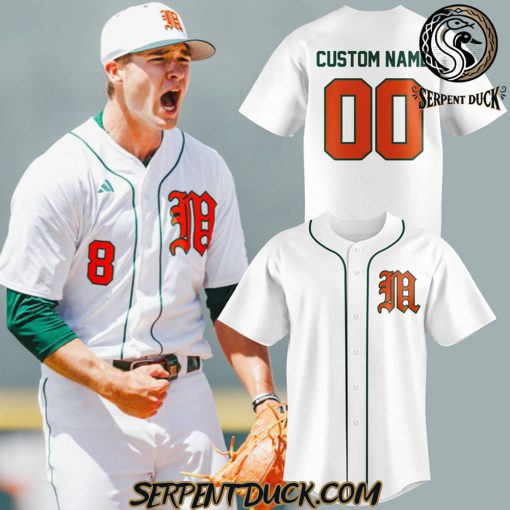Miami Hurricanes Custom Baseball Jersey