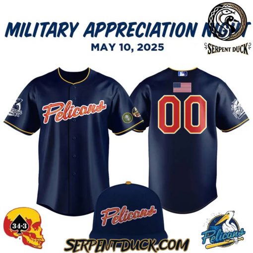 Myrtle Beach Pelicans 2025 Military Appreciation Night Baseball Jersey