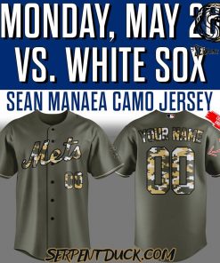 New York Mets Sean Manaea Camo Custom Baseball Jersey