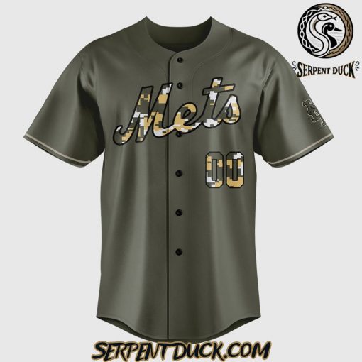 New York Mets Sean Manaea Camo Custom Baseball Jersey
