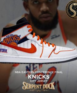 New York Knicks NBA Eastern Conference Final City Jersey Air Jordan 1 Sneaker